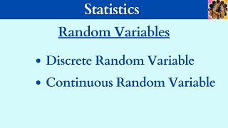 21 Random variable Types of random variable Discrete Random Variable Continuous random variable [upl. by Naerda916]