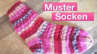 Einfache Mustersocken stricken [upl. by Orola897]