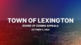 Board of Zoning Appeals  Oct 3 2024 [upl. by Eibo]