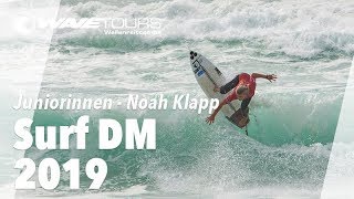 Surf DM 2019  Juniorinnen Siegerin Noah Klapp  Wavetours [upl. by Akenor]