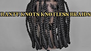 Knotless braids with Bantu knots Braids with knots at the end knotted braids tutorials [upl. by Ferde948]