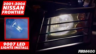 20012004 NISSAN FRONTIER 9007 LED LIGHTS INSTALLATION [upl. by Shane531]