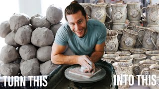 Production Pottery  The ENTIRE Pottery Process  ASMR [upl. by Ylla]