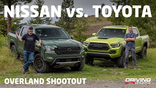 2022 Toyota Tacoma TRD PRO vs Nissan Frontier Pro4X OffRoad Adventure [upl. by Pheni637]