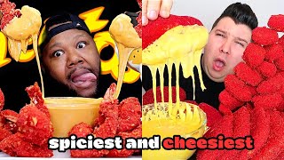 Spiciest Cheesiest Food mukbang  Spicy food asmr  Cheesy food asmr [upl. by Onitsuaf267]