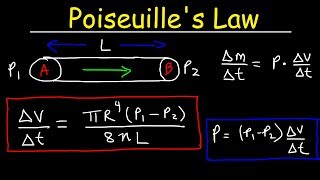 Poiseuilles Law  Pressure Difference Volume Flow Rate Fluid Power Physics Problems [upl. by Retsae717]