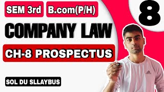 BcomHP  CH8 Prospectus  Company law  Semester 3rd Sol Du Company law ch8  Prospectus du [upl. by Dorehs]