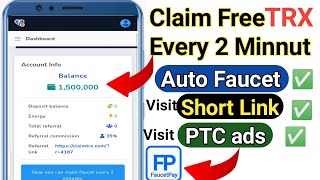 ClaimTRXCom  Claim Free TRX Every 2 Minnut  Auto Faucet instant Withdraw [upl. by Lemak]