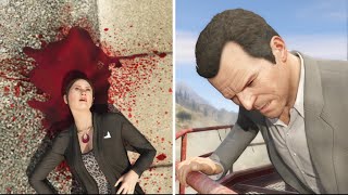 GTA 5 Michael Kills His Wife Amanda in the final mission [upl. by Tartaglia]