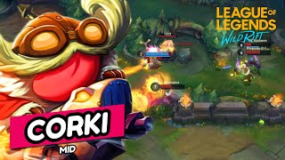 WILD RIFT CORKI MID LANE GAMEPLAY PATCH 51c BUILD Y RUNAS [upl. by Stillas13]