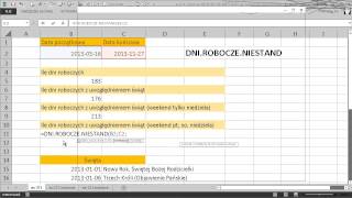 excel271  Funkcja DNIROBOCZENIESTAND i jej mało znany argument [upl. by Almeta]