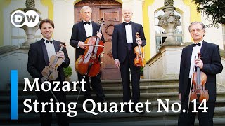 Mozart String Quartet No 14 Spring  Gewandhaus Quartet [upl. by Oznofla]