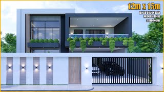 Modern House  House Design 2 Storey  12m x 15m with 5 Bedrooms [upl. by Lillywhite368]