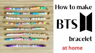 BTS Bracelet 🤩💜  how to make bts bracelet at home  homemade bts bracelet  bts diy [upl. by Giavani]