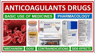 ANTICOAGULANTS DRUGS PHARMACOLOGY CLASSIFICATION MECHANISM DOSE CONTRAINDICATIONS SIDEEFFECTS [upl. by Acul]