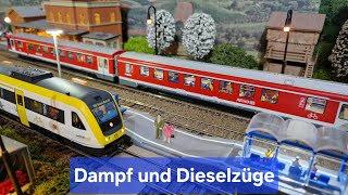 Realistischer Fahrbetrieb auf meiner Modelleisenbahn Anlage  Keine EZüge da keine Oberleitung [upl. by Ennasor283]