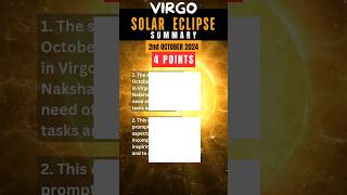 Solar Eclipse in Virgo 2024  Hasta Nakshatra  Tips for all 12 Ascendants astrolog virgo [upl. by Magnus352]