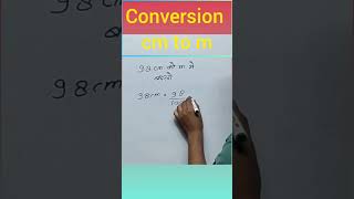 Conversion from centimeter to meter  unit Conversion short viralvideo cm to m maths viralvideo [upl. by Gardiner870]