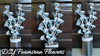 Very Easy to make Flowers from Foamiran and Vases  DIY Foamiran Craft Ideas [upl. by Decato]