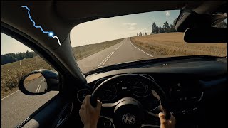 Alfa Romeo Giulia Veloce Q4  Finnish winding road  4K POV [upl. by Harte282]