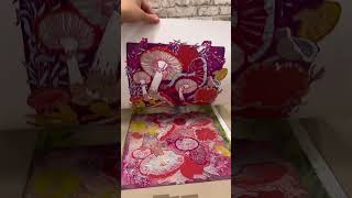 Reduction linocut “Mushrooms” printing process [upl. by Nagud]