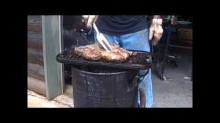 Rocket Stove cooking a 4 Pound Chuck Roast with a Lodge Griddle [upl. by Hidie433]