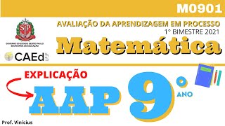 AAP 2021MATEMÁTICA 9°ANO 1°BIM 2021 CAEd Explicação [upl. by Nepil189]