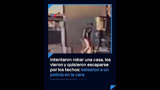 Intentaron robar una casa los vieron y quisieron escaparse por los techos balearon a un policía [upl. by Anaimad]