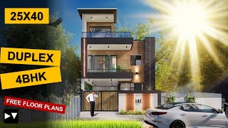 25x40  4 BHK House plan  110 Gaj  1000 sqft  2540 house plan 3d  DV Studio [upl. by Agamemnon]