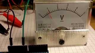 Arduino and Analog Volt Meter PWM example [upl. by Atalanta11]