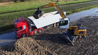 Loading sugar beet  Suikerbieten laden  LIEBHERR LH 22  2023  Loading trucks [upl. by Aninad845]