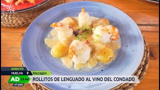 Rollitos de lenguado al vino del Condado Andalucía Directo 19624 Restaurante Las Dunas Mazagón [upl. by Conlon]