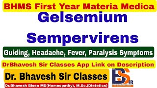 Clinical Indication Of Gelsemium Homeopathic MedicineOnline Materia Medica  DrBhavesh Sir Classes [upl. by Nywloc]