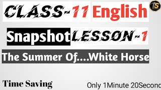 the summer of the beautiful horse class 11 questions answers  snapshot chapter 1 class 11 questions [upl. by Kampmeier]