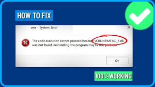 How to Fix VCRUNTIME1401dll Was Not Found or Is Missing in Windows 111087 [upl. by Ihcur]