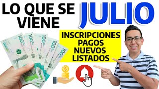 Lo que se viene JULIO Pagos Nuevos Listados Beneficiarios e Inscripciones subsidios  Wintor ABC [upl. by Seuqirdor634]