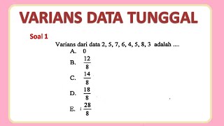 Contoh soal varians data tunggal dan pembahasan [upl. by Elleraj]