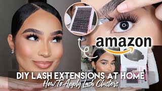 Calailis DIY Lash Extensions AT HOME  AMAZON INDIVIDUAL LASH CLUSTERS KIT TUTORIAL [upl. by Giulio]