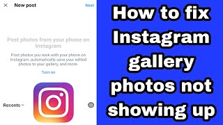 Instagram gallery photos not showing up  Instagram me gallery open nahi ho raha hai [upl. by Egon299]