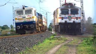 SBI WDP4D VS LALAGUDA WAP7 LOCOMOTIVES [upl. by Adiraf]