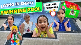 Living In Empty Swimming Pool  24 Hours Challenge  Ramneek Singh 1313  RS 1313 VLOGS [upl. by Saltzman]