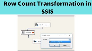 27 Row Count Transformation in SSIS  RowCount Transformation in SSIS [upl. by Dichy]