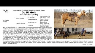 Pitzer Ranch Spring Sale 2024 Lot 52 GO KI GOLD [upl. by Lytton859]