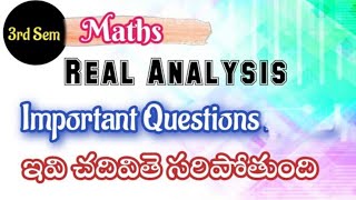 3rd sem Maths important questions  Real Analysis important problems maths degree 3rd sem maths [upl. by Anaitak]