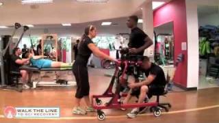 Lee T12 paraplegic recovering from spinal cord injury using Rifton Pacer gait trainer July 2011 [upl. by Asilrac]