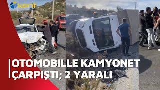 OTOMOBİLLE KAMYONET ÇARPIŞTI 2 YARALI [upl. by Aerbua580]