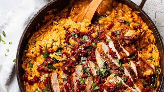 One pot chicken risoni orzo with crispy salami [upl. by Inanak]