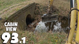 Three Beaver Dams  One Was Blocking The Culvert  Beaver Dams Removal With Excavator No931 [upl. by Affrica]