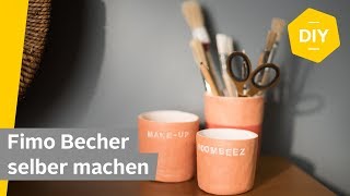 DIY Becher selber machen aus Fimo  Roombeez – powered by OTTO [upl. by Aliet]