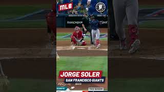 JORGE SOLER CONECTA IMPONENTE HOME RUN VS MARLINS mlb jorgesoler atlantabraves [upl. by Alfons]